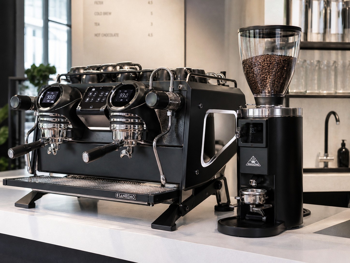 Sanremo Racer espresso machine with Mahlkonig grinder